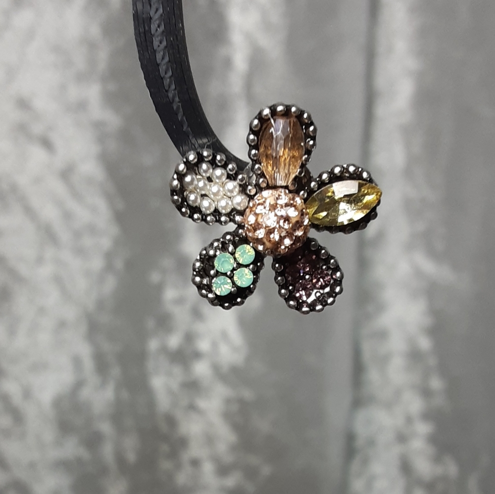 Handmade Flower Post Pierced Earrings Multi Colored